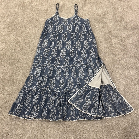 Juliet Dunn Long Swing Dress Midnight Small Flower Block Print Size Large NWOT - Picture 6 of 11